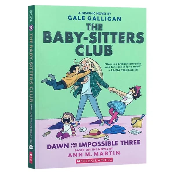 The Baby-Sitters Club Dawn and the Impossible Three Gale Galligan Scholastic / Подростковый графический роман Клуб нянь том 5 на английском, мягкий переплет