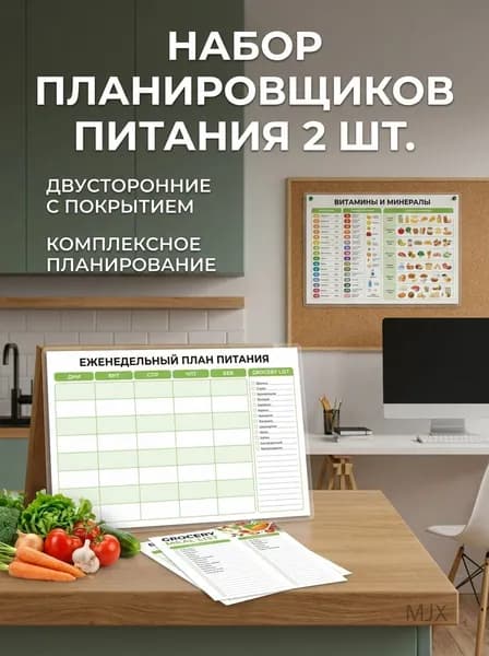 Набор планов питания ламинированный двусторонний настенный 2 шт