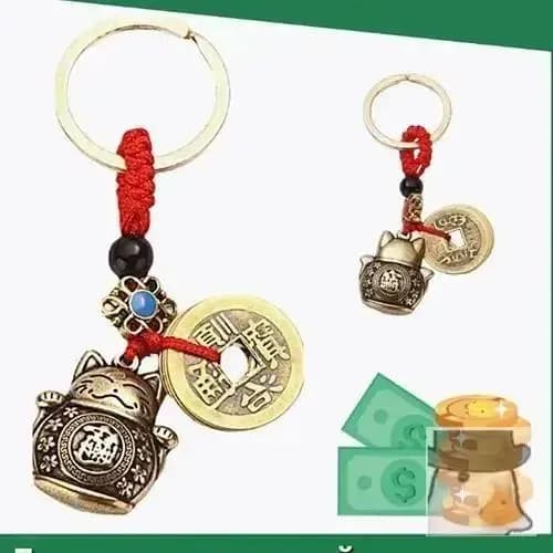Манэки Нэко денежный кот с монетами для удачи и богатства, Оберег от сглаза фен шуй