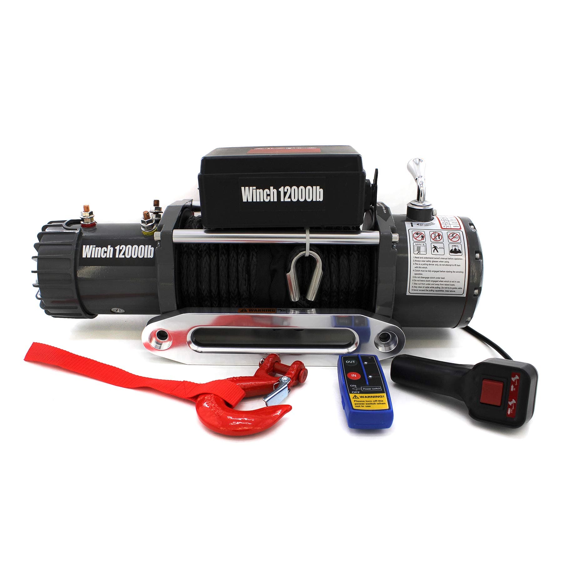 Лебедка электрическая автомобильная 12V Electric Winch 12000lbs / 5443 кг MONO (блок IP66)