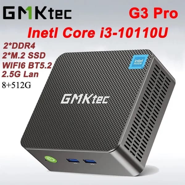GMKtec Мини-ПК (Intel Core i3-10110U, RAM 8 ГБ, SSD 512 ГБ, )
