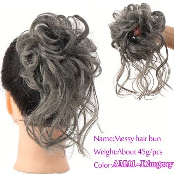 Кудрявый пучок вьющихся волос Tousled Updo Эластичная лента для волос Scrunchie