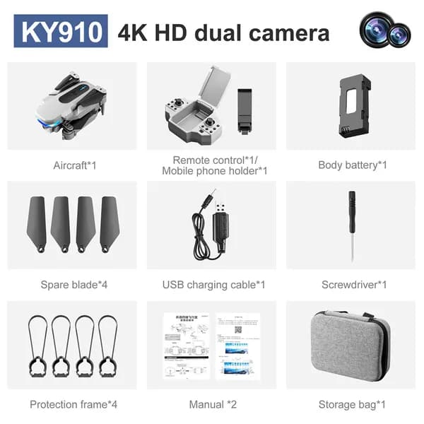 Мини -дрон с камерным 4K 1080p Wi -Fi FPV-квадрокоптером, съемный
