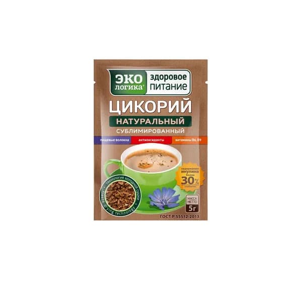 Экологика Цикорий натуральный, растворимый сублимированный, 5 г /