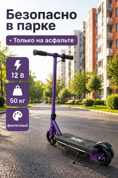 witop Электросамокат Электрокард для детей, фиолетовый
