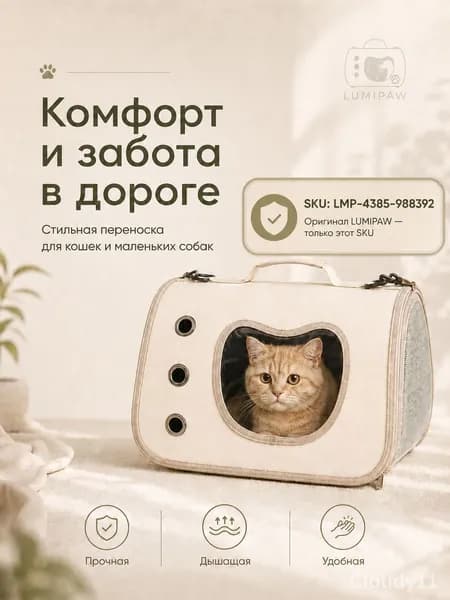 Сумка-переноска для кошек и собак, дышащая, бежевая, с окошком