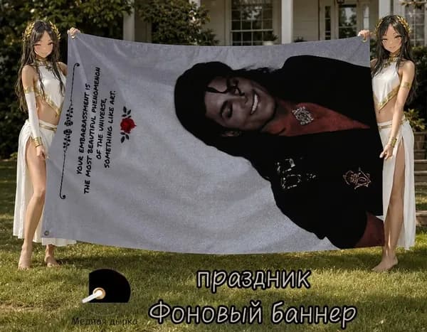 100-70 Баннер на фоне Майкла Джексона и американского флага для украшения комнаты