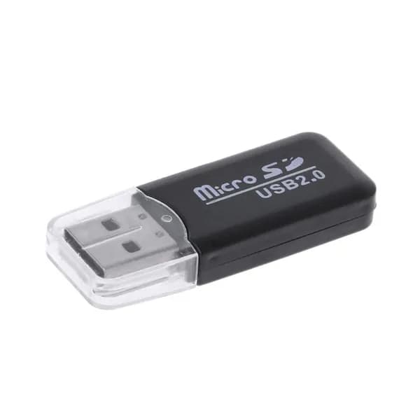 (1 шт.) Кардридер USB 2.0, полупрозрачный чёрный