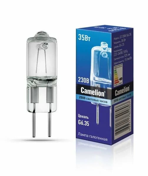 Camelion Лампочка, Цоколь:G6.35, 35 Вт, Галогенная, 1 шт.