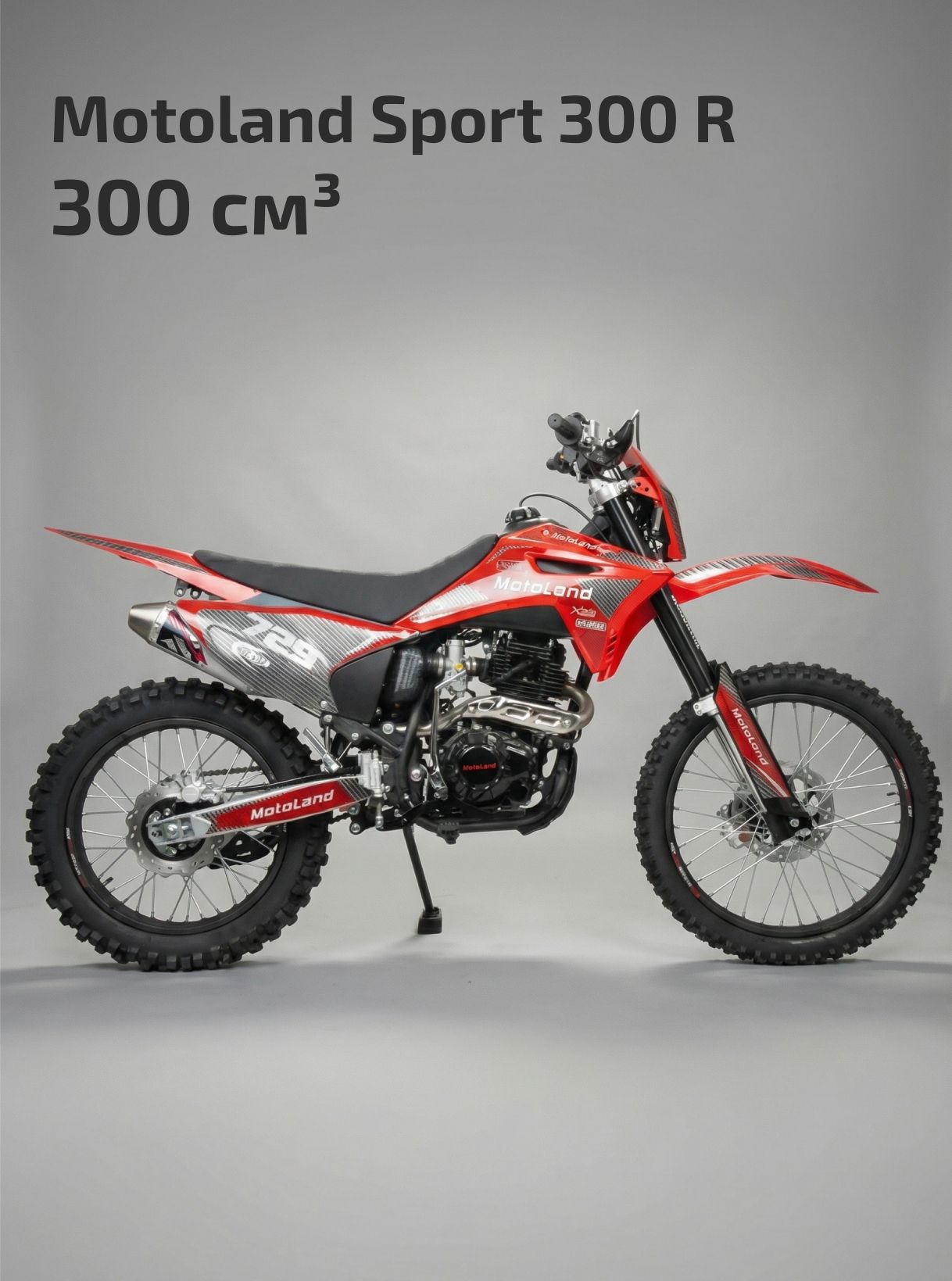 Мотоцикл Кросс Motoland Sport 300 R красный (175FMM)
