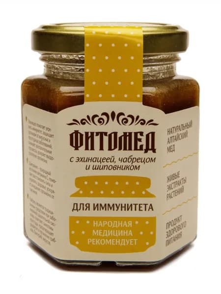 ДЛЯ ИММУНИТЕТА ФИТОМЁД с уникальными алтайскими травами от бренда "ПЧЕЛА и человек", вес 230 грамм