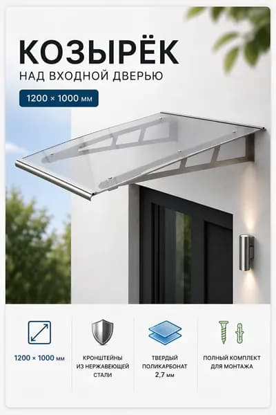 Козырек над крыльцом K5 1200x1000