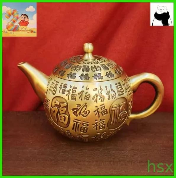 Чайник винтажный , Коллекционный чайник , бронзовый