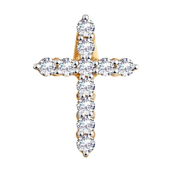 Золотая подвеска DIAMANT-ONLINE с фианитом 585 пробы