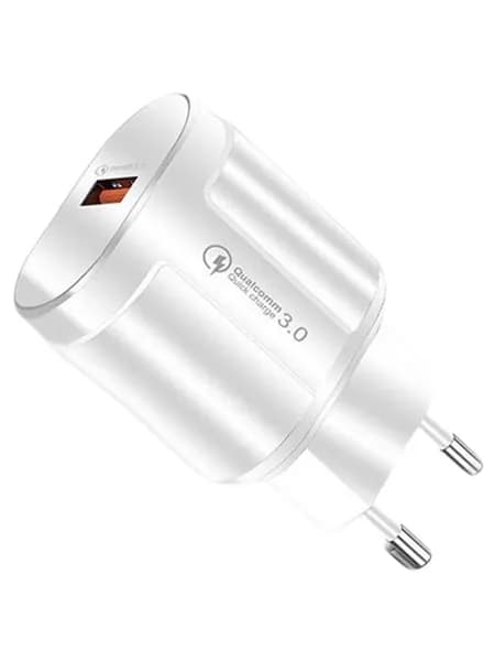 Блок+кабель для зарядки WUW T42 Micro 18W QC 3.0 3A, белый