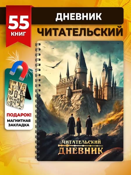 Читательский дневник школьника и для взрослых читателя А5 58 л "Три волшебника"