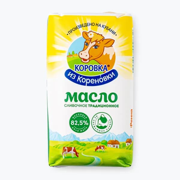 Сливочное масло Традиционное 82,5%, 170 г, Коровка из Кореновки