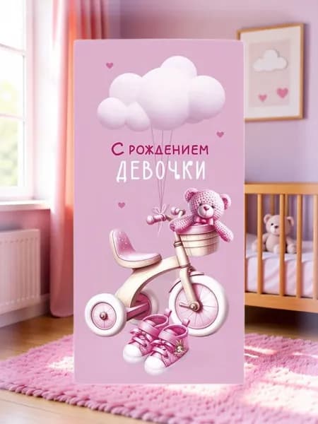 Конверт для денег и сертификатов на рождение девочки