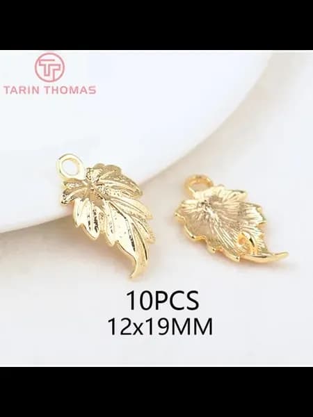 Листья для бижутерии 10 шт, 12x19 мм, 162-24K