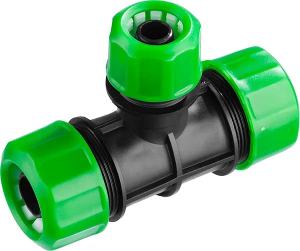Тройник цанговый 1/2" х 3/4" х 3/4" для поливочного шланга