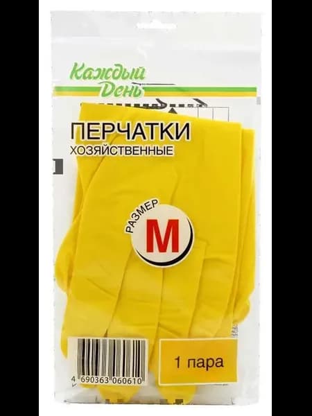 Перчатки хозяйственные Каждый день размер M, 1
