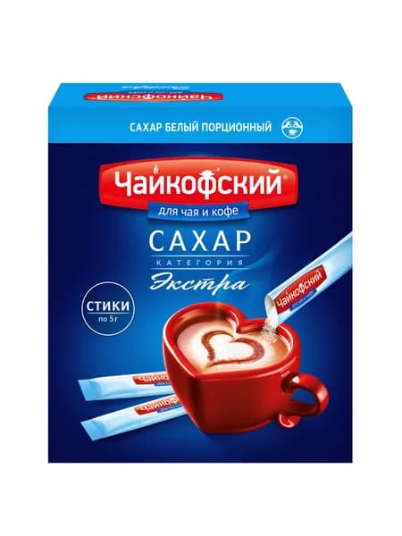 Сахар белый Чайкофский песок в стиках, порционный, 300 г