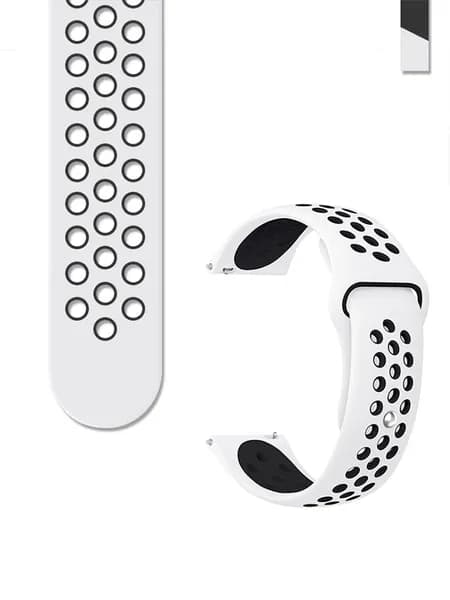 Ремешок силиконовый 20 мм с перфорацией для смарт часов Amazfit Bip, GTS/ Samsung Galaxy Watch 4, 5, 6/ Honor Choice/ Huawei/ Garmin
