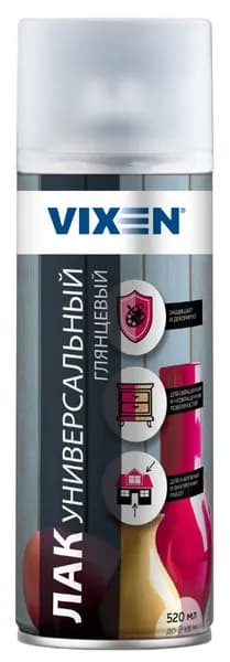 Лак универсальный акриловый 520 мл аэрозоль VIXEN, глянцевый VX-24000