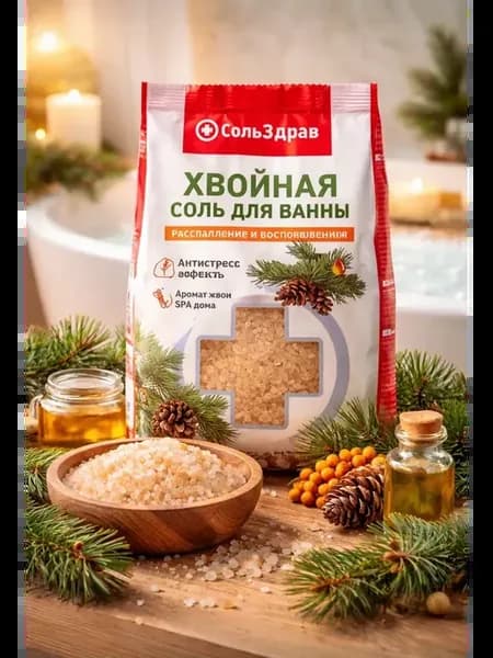 Соль для ванны хвойная 800г с экстрактами кипариса и кедра