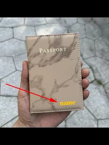 Кожаный чехол для паспорта brown name