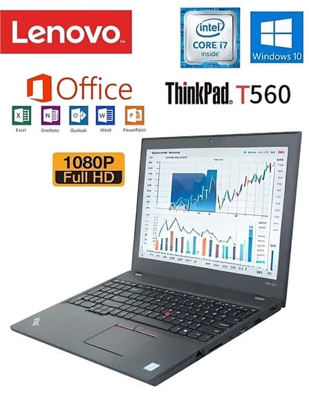 Lenovo T560 Ноутбук 15.6", Intel Core i5-6200U, RAM 16 ГБ, SSD 512 ГБ, Intel HD Graphics 520, Windows Pro, (ThinkPad T560), черный, Русская раскладка