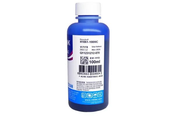 Чернила InkTec для HP CH562WA(61/ 301/ 122/ 862), cyan H1061-100MC, 100мл, голубые