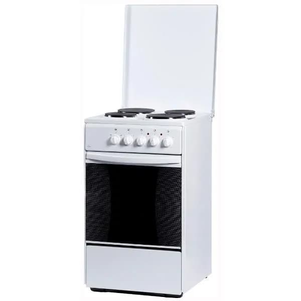 Плита электрическая Flama AE 1401 W, 85 см, 4 конфорки, 50 л, эмалированный металл, белый