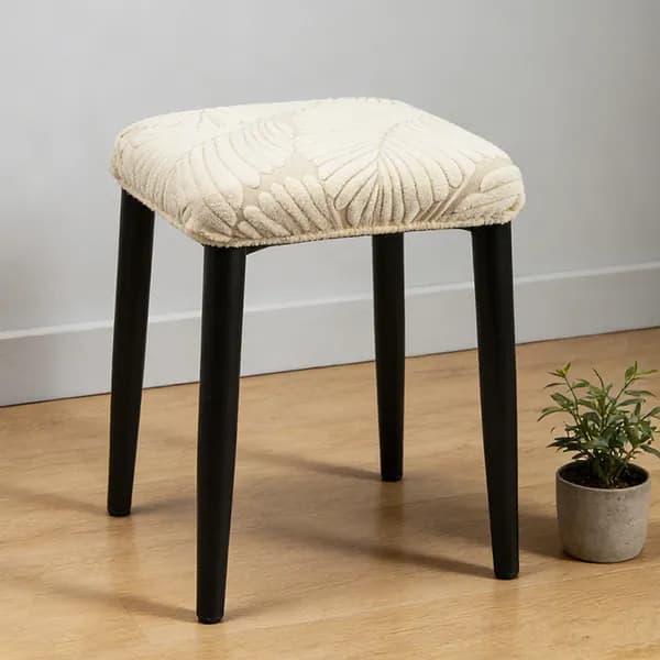 Чехол на мебель для табурета 33 на резинке абстракция бежевый