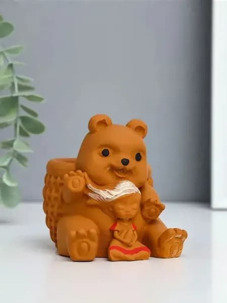 Уникальная подставка для мелочей «Медведь с корзинкой»