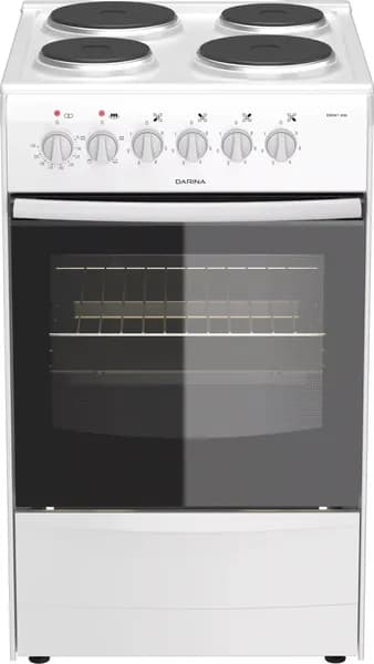 DARINA 1В EМ 341 406 W Плита электрическая 1B EM 341 406 W белый/черный, конфорок 4 шт, духовка 50 л, 50 см x 85 см x 56 см