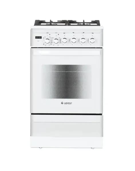 Газовая плита GEFEST 5502-03 0042 с электрической духовкой с конвекцией, 50 см, 4 конфорки, белая