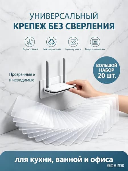 Клейкая лента канцелярская 60 мм x 0.06 м, 20 шт.