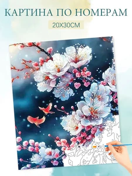 Картина по номерам на холсте с без подрамником 20х30 / "Аосюэ Ханмэй"