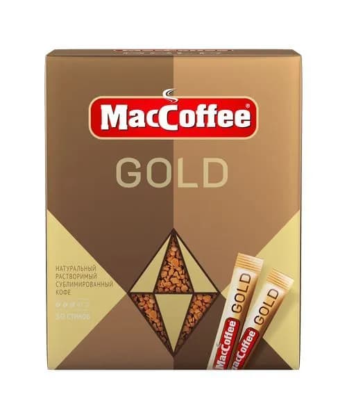 Кофе растворимый MacCoffee Gold, сублимированный, 1,8 г х 30 шт