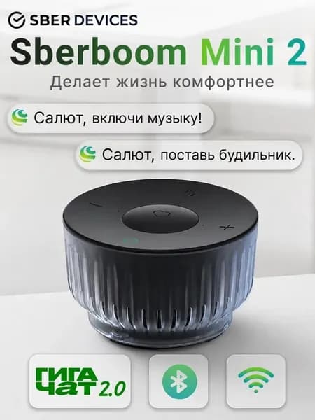 Умная колонка Sber SberBoom Mini 2 (SBDV-00250A) Квантовый чёрный