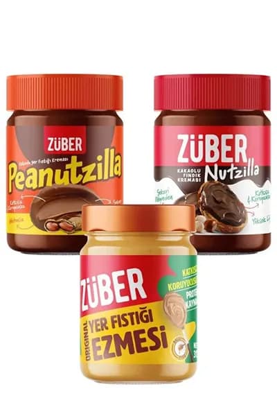 Zuber Peanutzilla 315 г + Nutzilla 315 г + оригинальная арахисовая паста 315 г