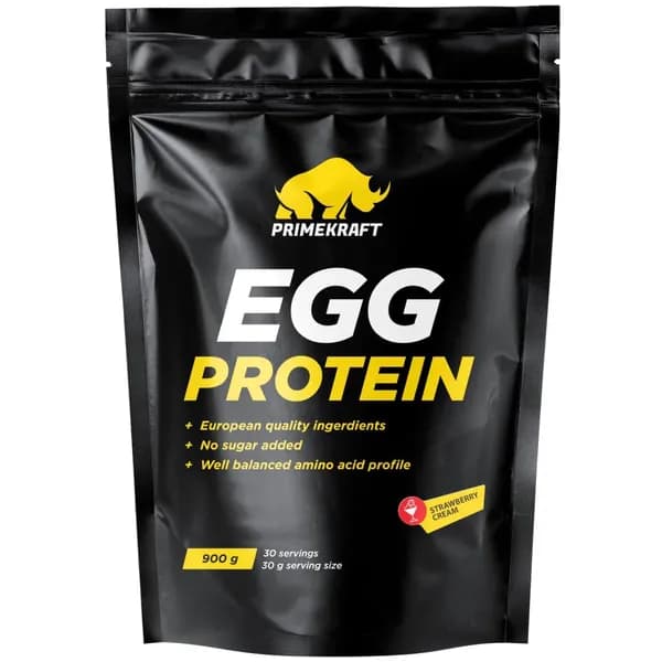 Яичный протеин Prime Kraft Egg Protein - 900 г, клубничный крем