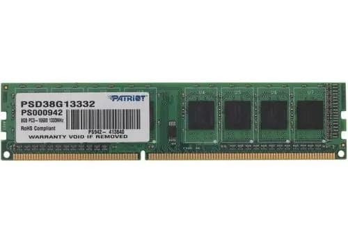 Patriot Memory Оперативная память DDR3, 1333 МГц, 1 x 8 ГБ (PSD38G13332)