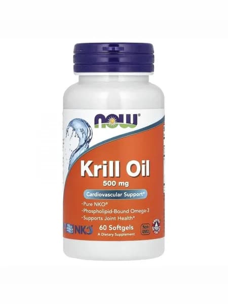 NOW Foods Krill oil 500 mg, Нау Масло криля 500 мг 60 капсул (500 мг в 1 капсуле)