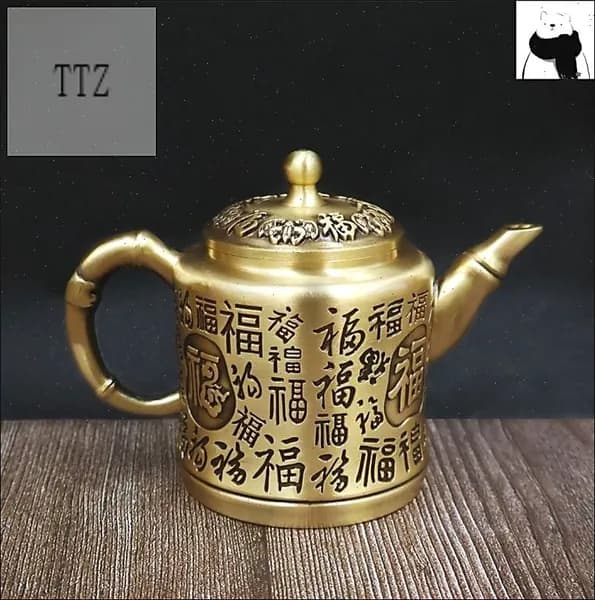 Чайник винтажный , Коллекционный чайник , бронзовый