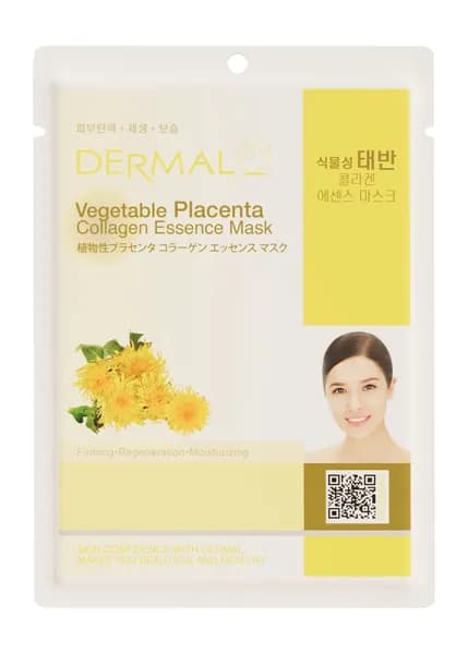 DERMAL Тканевая маска для лица с фитоплацентой и коллагеном, 23 г
