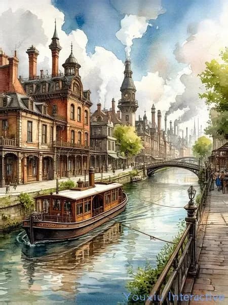 Постер "Старинный пароход", 40х30 см