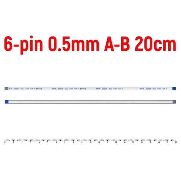 Шлейф кнопки включения для ноутбука Asus K53S 6-pin Шаг 0.5mm Длина 20cm Обратный A-B AWM 20624 80C 60V VW-1