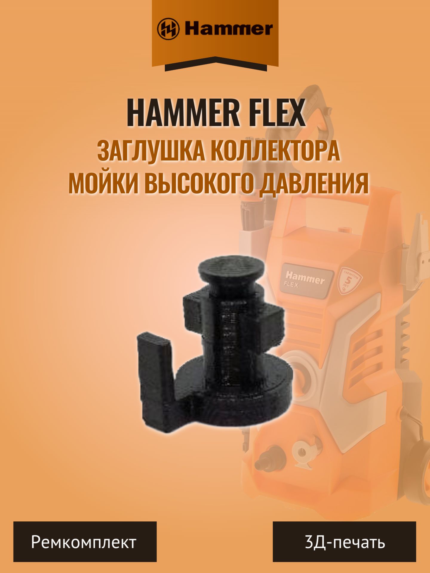 Заглушка коллектора мойки высокого давления Hammer Flex
